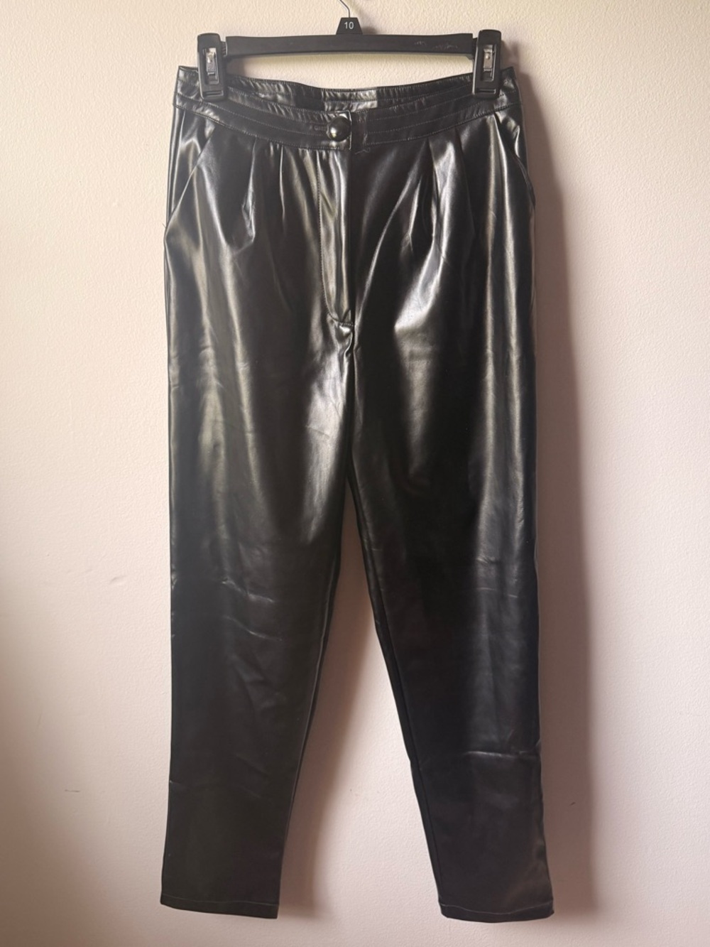 Princess Polly Black Faux Leather Pants - Classic Tailored Fit | Size 6